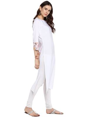 White printed crepe kurta 5