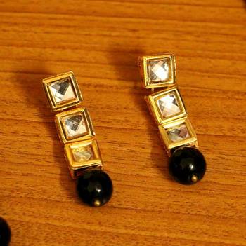 Black Onyx Kundan Meenakari Necklace Set 3