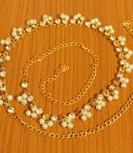 Single Line Golden  and  White Kundan Polki Waistbelt