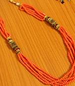 Orange Peach Antique Look Necklace