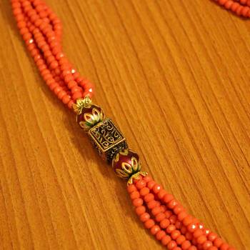 Orange Peach Antique Look Necklace 2