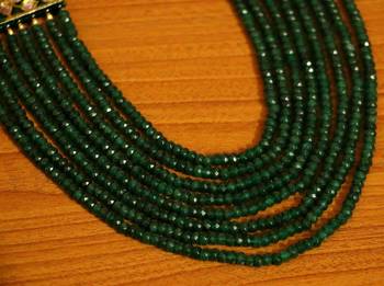 Kundan Meenakari Emerald Multi String Necklace 2