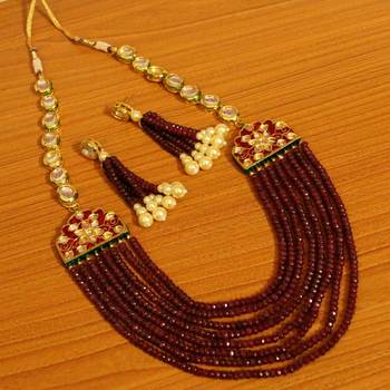 Kundan Meenakari Ruby Multi String Necklace 1