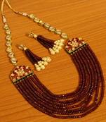 Kundan Meenakari Ruby Multi String Necklace