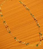 Multicolour Gold Look Two Line Necklace Set