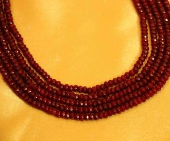 Ruby 5 Line Bead Necklace 2