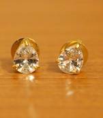 Solitaire Look Pear Shaped Single Stone Earrings