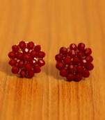 Red Crystal Beaded Earrings