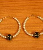 Black Meenakari  And  Pearl Beaded Earrings