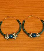 Blue Crystal Embedded Hoops