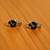 Black Onyx Silver Plated Earrings