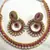 Dark Pink pearl Polki necklace set
