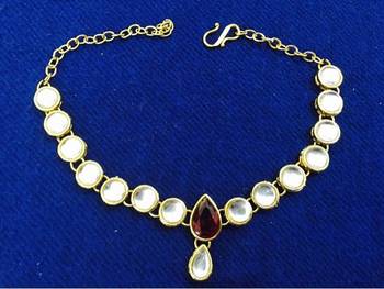 Ethnic India Gold Plated Marron Kundan Armband Bajubandh A0030 3