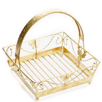 Square Golden Shade Gift Basket Tray 1