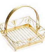 Square Golden Shade Gift Basket Tray