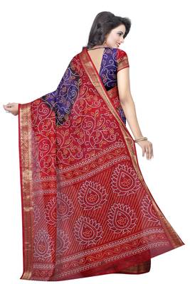 Multicolor hand woven art silk saree with blouse 2
