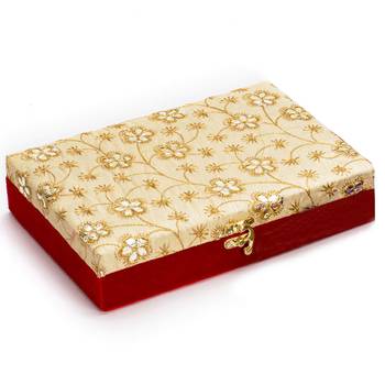 Golden Foil Work Red Wooden Gift Box 1