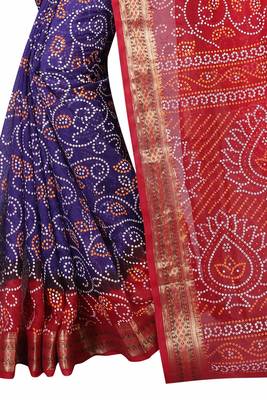 Multicolor hand woven art silk saree with blouse 3