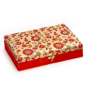 Red And Gold Floral Embroidered Gift Box 1