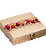 Colorful Cotton Balls Embellished Gift Box