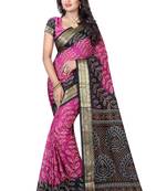 Multicolor hand woven art silk saree with blouse