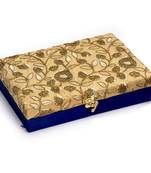 Golden Embroidered Blue Gift Box