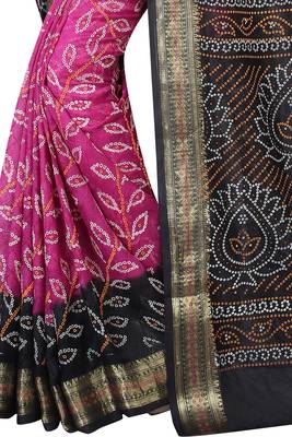Multicolor hand woven art silk saree with blouse 3