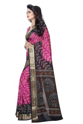 Multicolor hand woven art silk saree with blouse 4