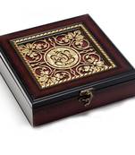 Ganesha Motif Embellished Brown Gift Box