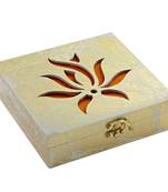 Laser Cut Lotus Motif Golden Gift Box