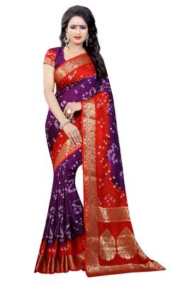 Multicolor hand woven art silk saree with blouse 1