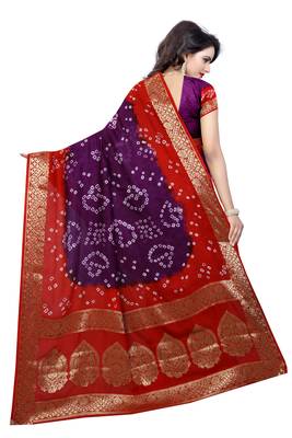 Multicolor hand woven art silk saree with blouse 2