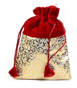 Golden Print Red Stylish Pouch Bag
