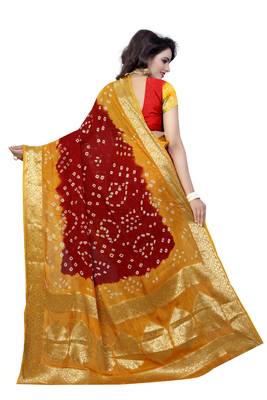 Multicolor hand woven art silk saree with blouse 2