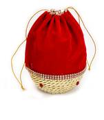 Red And Golden Ad Studded Pouch Bag
