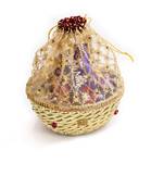 Basket Style Net Fabric Pouch Bag