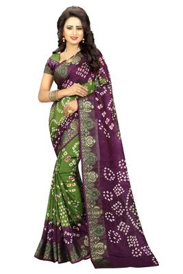 Multicolor hand woven art silk saree with blouse 1