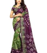 Multicolor hand woven art silk saree with blouse