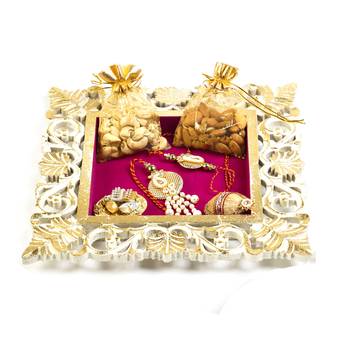 Leaf Cut Design Square Gift Tray 2