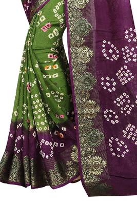 Multicolor hand woven art silk saree with blouse 3