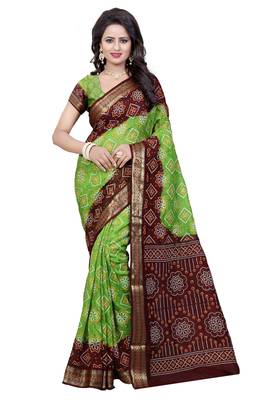 Multicolor hand woven art silk saree with blouse 1