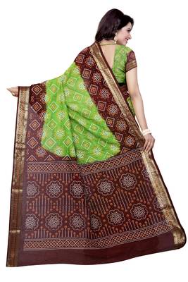 Multicolor hand woven art silk saree with blouse 2