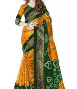 Multicolor printed bhagalpuri silk saree with blouse