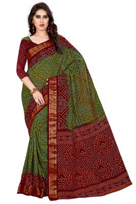Multicolor hand woven art silk saree with blouse 1