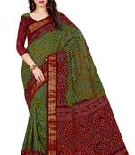 Multicolor hand woven art silk saree with blouse
