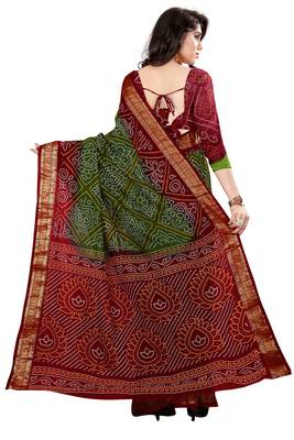 Multicolor hand woven art silk saree with blouse 2