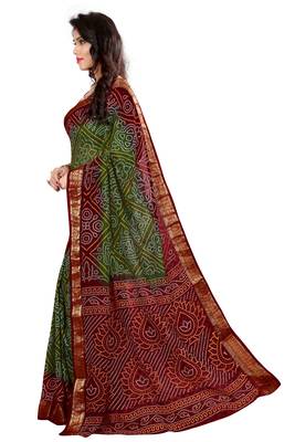 Multicolor hand woven art silk saree with blouse 3