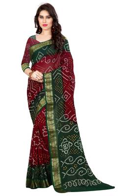 Multicolor hand woven art silk saree with blouse 1