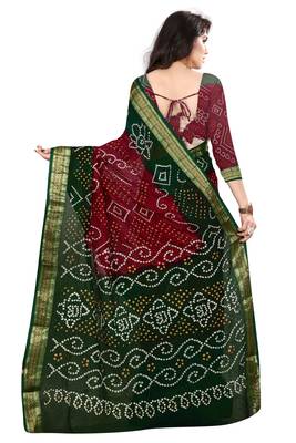 Multicolor hand woven art silk saree with blouse 2