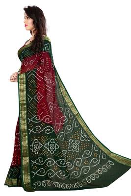 Multicolor hand woven art silk saree with blouse 3